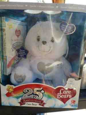 Care Bears 25th Anniversary White Swarovski Crystal & Sterling Silver NIB w/DVD!