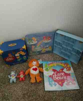 Vintage Care Bear Lot- record tote,fiqures, case, tenderheart bear kenner