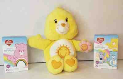 Care Bears Baby Funshine Yellow Sun Talking Plush Stuffed Animal 2002 + Bandages