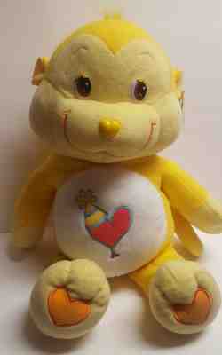 2004 Care Bear Cousins 24 Inch Yellow Playful Heart Monkey Plush