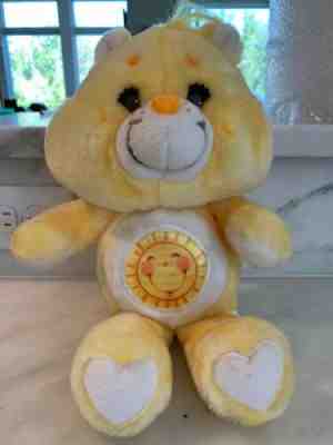 Vintage 1983 Kenner Funshine Care Bear Sunshine Plush Stuffed Animal Yellow Sun