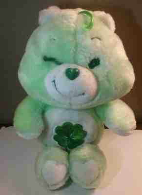 Vintage 1983 Care Bears Good Luck Bear Lucky Charm Plush Green Kenner Clover