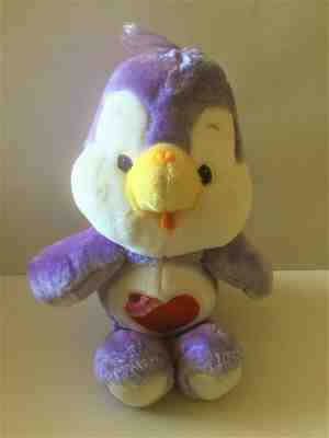 Vintage 1984 Kenner Care Bear Cousins Cozy Heart Penguin Plush Lavender 