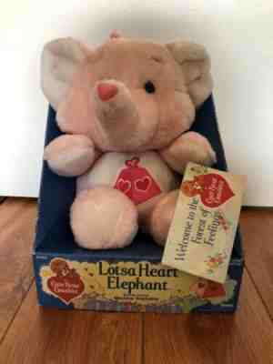 1980s Vintage Care Bear Cousins Lotsa Heart Elephant Plush by Kenner NEW IN BOX