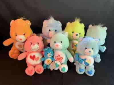 Stuffed Animals  care bear plush lot Green Orange Blue Hearts Trophy Star Pink