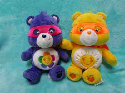 Care Bears Super Heroes Mask 8" TCFC Just Play Harmony & Sunshine Bear 2017