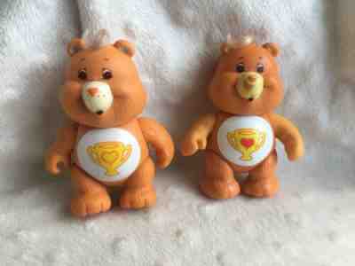 2 X Vintage Original 80s Care Bears Poseable Champ Bear - Original and Variant