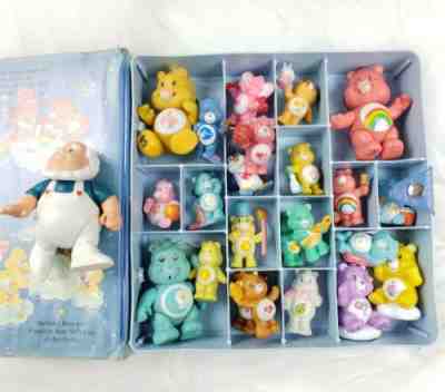 1980s Lot 24 vtg PVC Care Bears Figurines w/Kenner Carry Case & Cloud Keeper 