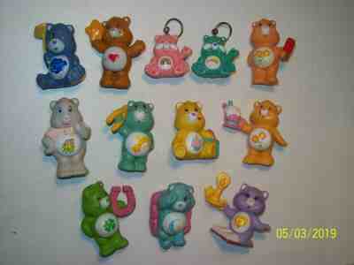 (12) 1983 Kenner CARE BEARS  PVC Mini Figures Lot ~ Keychains?