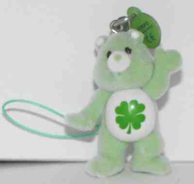 Good Luck Care Bear Dangler - 3D Flocked Figurine Dangling Charm - Capsule Toy