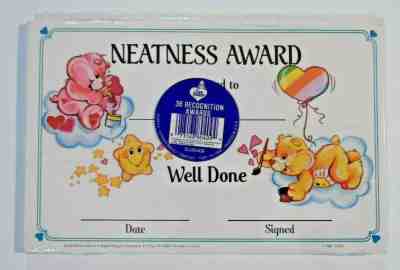 NEW SEALED - Vintage 1987 CARE BEARS 36 Neatness Recognition Award Cards Eureka