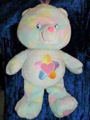 CARE BEARS TRUE HEART 27" PASTEL TIE DYE BEAR 2005 HUGE TCFC PLAY ALONG JAKKS PA