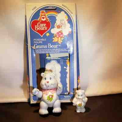Lot of (2) 1983 Kenner CARE BEAR GRANDMA GRAMS  Poseable PVC FIGURINE Bears