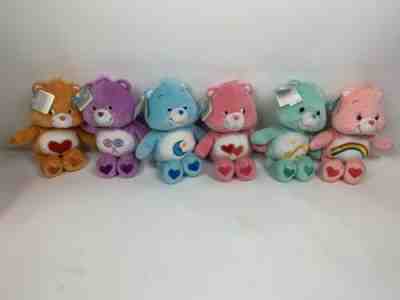 CARE BEARS 10” LOT OF 6 SOFT LIL' BEARS 2002 - 2003 ADULT OWNED W TAGS LOT # 2