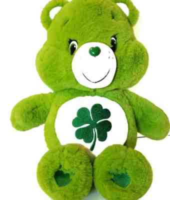 Care Bears 2015 Just Play Plush Good Luck Bear Green Stuffed Animal 13” CareBear