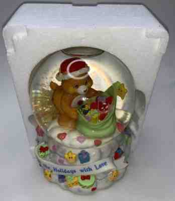 NIB Heirloom by Carlton Cards Care Bear Christmas Snow Globe 2003 Holiday w/ Box