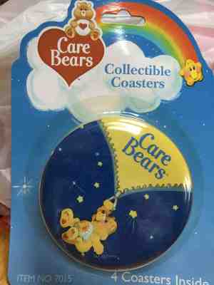 CARE BEARS COLLECTIBLE COASTERS SET OF 4 NEW IN PKG 2002