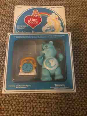 Vintage POSEABLE CARE BEARS with ACCESSORY Bedtime Bear with Snooze Alarm RARE