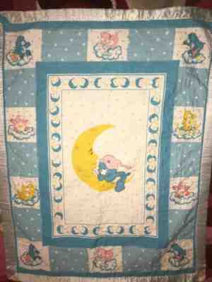 Precious Care Bear Vintage 1984 Blanket Sweet Dreams Satin Trim 33