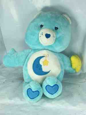 Care Bears Talking Bedtime Bear 11” Plush Stuffed Toy Blue Smiling Moon Bed Time