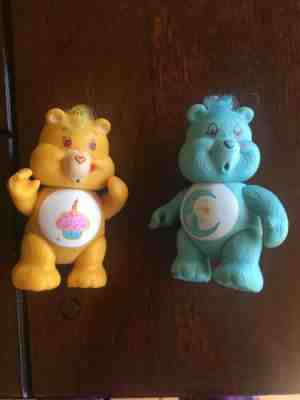 2 Vintage Care Bears Poseable Figure Bears 1983 Kenner Cupcake Sleepy