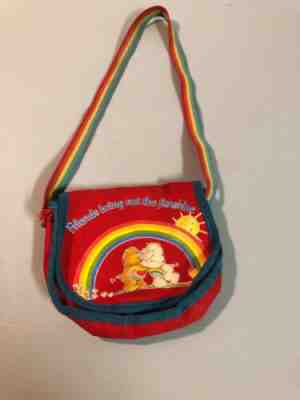 Vintage 1982 CARE BEARS BAG PURSE FRIENDS BRING OUT THE FUNSHINE  Rainbow Bag