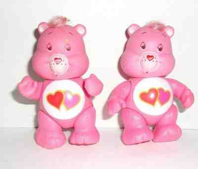 Lot of 2 Vintage Care Bears 3.5 inches Poseable Figure Love-A-Lot 1983 