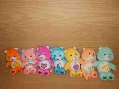 Lot 7 NWT 2003 Care Bears Plush Tie Dyed Bedtime Birthday Friend Cheer take Care
