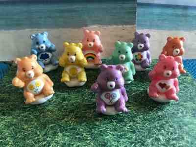 LOT OF CARE BEAR FIGURES SITTING ON CLOUD CAKE TOPPERS PLAY DISPLAY