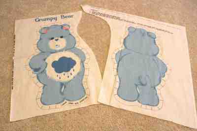Care Bears Grumpy Bear Blue cloud fabric sewing panel craft DIY Pillow