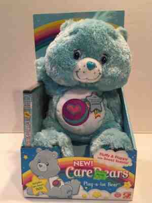 NIB 2005 Care Bears 12” Play-a-lot BEAR w DVD NRFB Fluffy & Floppy Blueberry NEW