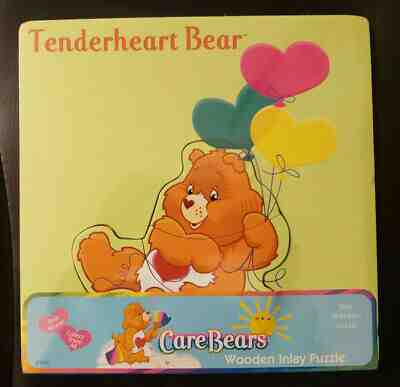 CareBears Wooden Inlay Puzzle Tenderheart Bear 18mos+ New In Packaging!