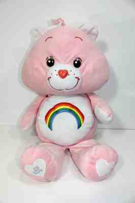 26 Inch Jumbo Care Bear Plush Pink 25 Year Anniversary Cheer Rainbow 2007