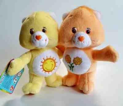 Care Bears Funshine and Friend Bear Hugging 2002 Plush Toy w/ Tags 7