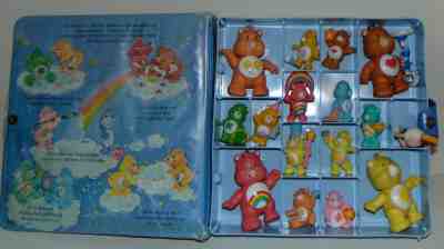 1984 Lot of 15 Care Bears Figurines w/Carry Case Cloud Keeper Prof. Coldheart
