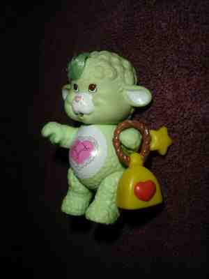 Vtg Care Bear Cousin 1985 Gentle Heart Green Lamb Hair PVC Poses Bell 4