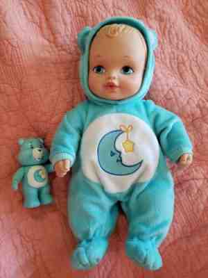 Care bear bedtime bear water baby Euc with rattle 1990-2004 rare htf