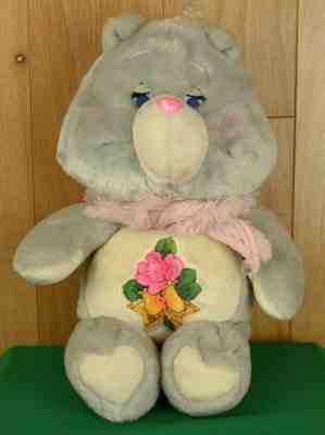 1983 Kenner Grams Care Bear 15" Plush with Shawl Grandma Vintage Flower Rosy