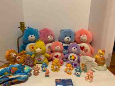 Vintage 1980s Care Bear Figures Plush and Accessories Lot Coffee Mug Lamp Bank