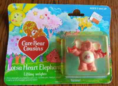 Care Bear Cousins Lotsa Heart Elephant Lifting Weights PVC Miniatures Figure NOS