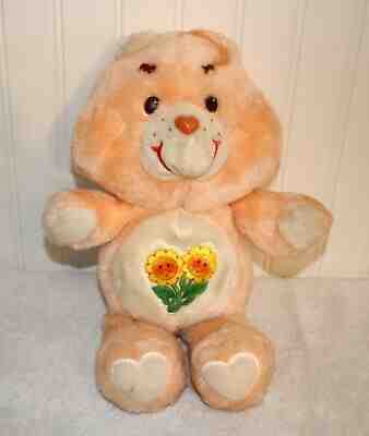 Care Bears Plush Doll * Friend Bear * Vintage 1983 SUPER Original flowers orange