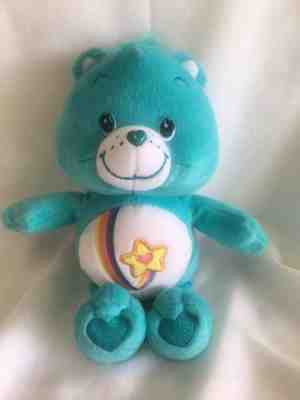 2003 TCFC Care Bears THANKS-A-LOT BEAR Plush Animal Star Heart Rainbow
