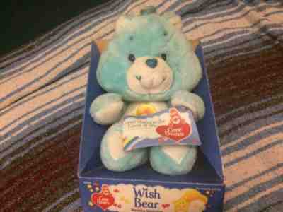 Care Bears Wish Bear Plush 13 inch Kenner 1983 Still Attached in Box w Hang Tag