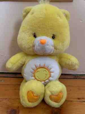 Care Bears Funshine Bear 2002 CareBear Plush Stuffed Animal Fun Shine Sunshine