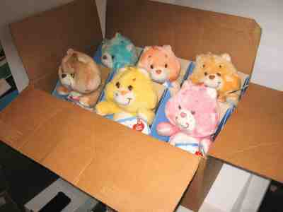 SET of 6 VINTAGE Collectible 1985 CARE BEARS in ORIGINAL KENNER SHIPPING BOX