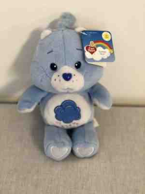 NEW 2002 Care Bears GRUMPY Bear 20th Anniversary Beanie NWT 8” Kiss Curl Tush