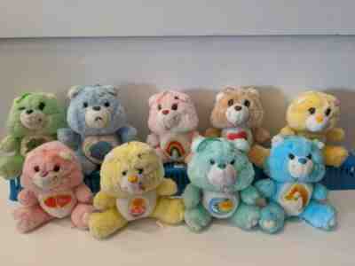 Care Bears Lot Of 9 7inch Plush 1983 grumpy, cheer, tenderheart, good luck++ ,O5