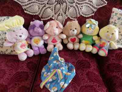 Care Bears Plush Dolls Toys Stuffed Animals Lot Of 6 - Vintage 1980's
