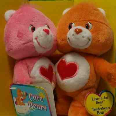 Care Bears Cuddle Pairs -Love a Lot And Tenderheart Bear Plush Toys - NEW in Box
