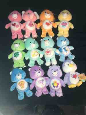 CARE BEAR AND CARE BEAR COUSINS LOT OF 12 8in COLLECTORS EDITION **FREE SHIPPING